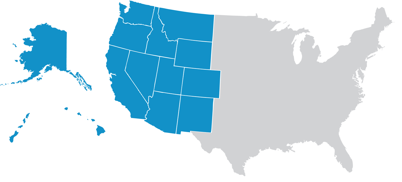 US map of WUSATA member states.